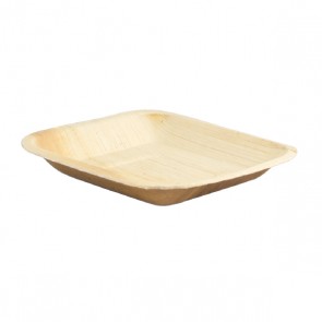 6.3" Square Biodegradable Fallen Palm Leaf Plates 