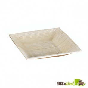 Palm Leaf Plate with Square Corners & Slanted Edges - 6.5 x 1.18 in.