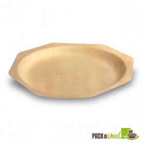 Octagonal Wooden Plate - 9 in.