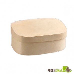 Rectangular Wooden Box with Lid - 4.33 x 3.15 x 2.17 in
