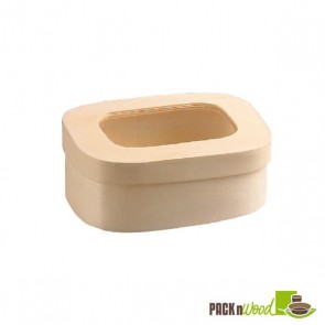 Wooden Rectangular Box with Window Lid - 4.3 x 3.4 x 1.9 in.