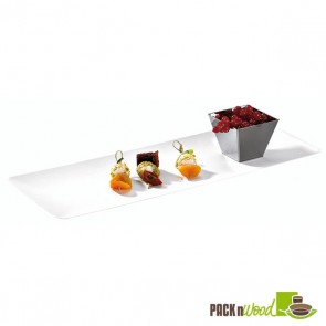 Recyclable Clear Lid for Bio 'n' Chic - Rectangular Sugarcane Tray - 15.35 x 5.91 in. 