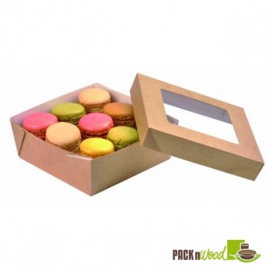 Kraft Box With Clear Window Lid - 4.7 x 4.7 x 2"
