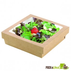 Kraft Box With Clear Window Lid - 7.1 x 7.1 x 2"