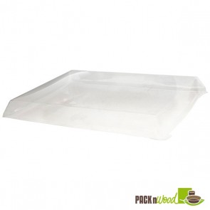 Clear Recyclable Lid For Rectangular Wooden Tray