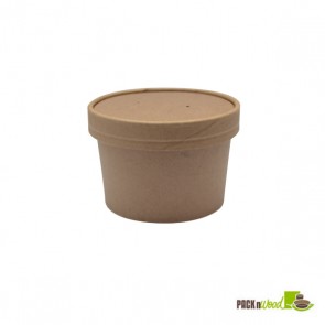 8 oz Kraft Recyclable Soup Cup with Vented Paper Lid 