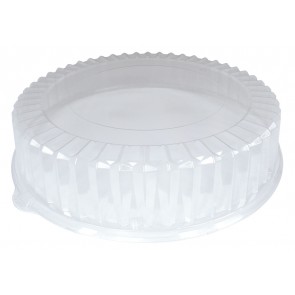 12" Clear Dome Lids for Coated Corrugated Paper Catering / Deli / Party Trays