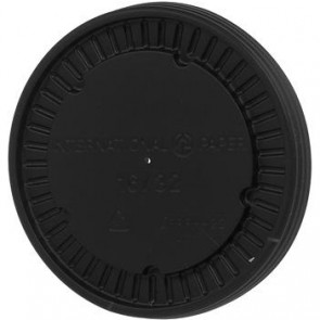 Ecotainer 16 / 32 oz. PS Hot Flat Vented Lids for Biodegradable Soup Cup / Food Containers, Black 