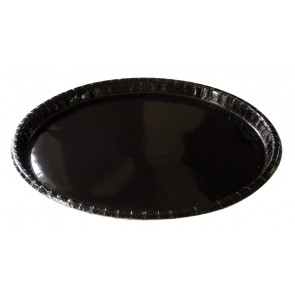 18" Black Elegance High Gloss Coated Corrugated Paper Catering / Deli / Party Tray