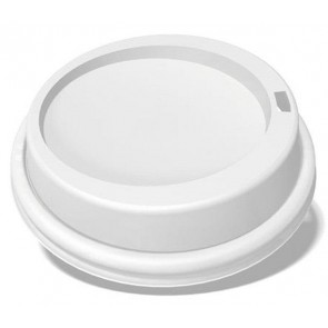 Ecotainer 8 oz. PET Dome Lids for Biodegradable Hot Cups / Coffee Cups, White 