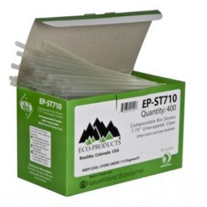 7.75" Unwrapped Clear Corn Plastic Straws