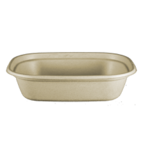 8.8 x 6.8 x 3" Unbleached, Compostable Plant Fiber Box