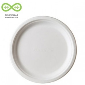 9" Round Take Out Sugarcane Container, Compostable