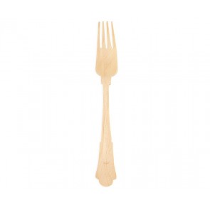 7.9" Disposable Biodegradable Fancy Birch Fork