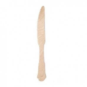 7.9" Disposable Biodegradable Fancy Birch Knife