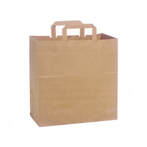 100% Recycled Paper Shopping Bags, 12" x 7" x 12"