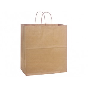 100% Recycled Paper Shopping Bags, 14.5" x 9.5" x 16.25"