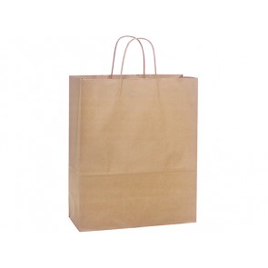100% Recycled Paper Shopping Bags, 13" x 7" x 17"