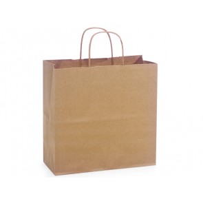 100% Recycled Paper Shopping Bags, 10" x 5" x 10"