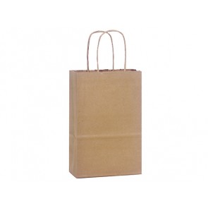 100% Recycled Paper Shopping Bags, 5.5" x 3.25" x 8"