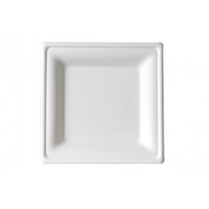 6" Premium Sugarcane Biodegradable Square Plates
