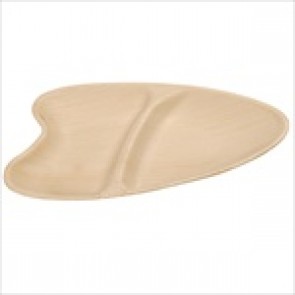10" x 6" Café Oval Duo Biodegradable Fallen Palm Leaf Plates
