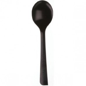 Black EcoProducts Recycled Plastic Soup Spoons, Recyclable