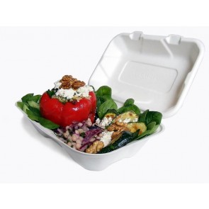 9" x  6" x 3" Biodegradable Bagasse Sandwich Box