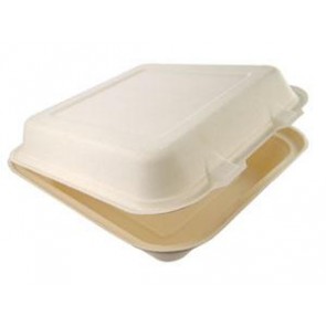 8" x 8" x 3" Bagasse Lunchbox 