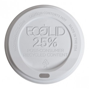 8 oz. EcoProducts Recycled Content Hot Cup Lid, (EP-HL8-W), Compostable, White, Case of 1000
