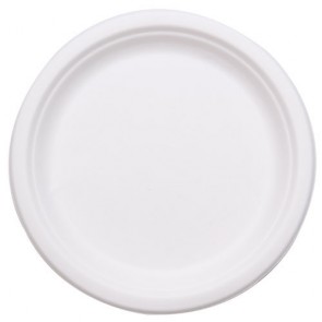 6" Round  Biodegradable Plates Sugarcane, Compostable, Natural White