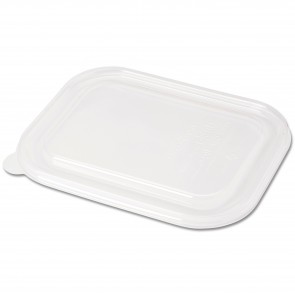 Clear Compostable Lid for Wheatstraw Small Entree Tray