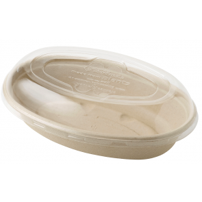 32 oz. Plant Fiber Burrito Bowl with Clear Compostable Lid