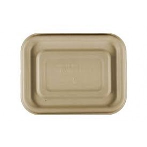Compostable Wheatstraw Small Entree Tray FIBER LID