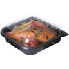 7" Black Bottom Recycled PET Plastic Take Out Containers 