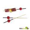 Bamboo Pick Black End with Red Bead - 3.15 in.