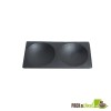 Mini Black Bamboo Plate 2 Compartments - 4.7" x 2.4"