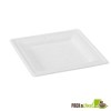 Square White Sugarcane Plate - 7.8 in.