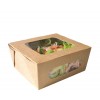 Compostable Kraft Salad Box With 2 Clear Windows