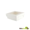 Recyclable Kraft or White Paper Box With Clear Window Lid - 4.7 x 4.7 x 2"