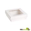 Recyclable Paper Kraft or White Box With Clear Window Lid - 5.5 x 5.5 x 2"