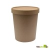 32 oz. Kraft Recyclable Soup Cup with Vented Paper Lid