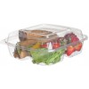8" Square 3-Compartment Clear PLA Take Out Containers 