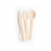 6" Disposable Wooden Cutlery Meal Kit with Napkin