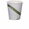 10 oz Eco Products Biodegrable Hot Cup with Green Stripe 