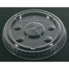 10 oz. Greenware Clear Flat Lid w/ Hole, Compostable
