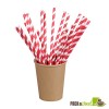 Individually Wrapped Red Striped Paper Straws - 7.75 in.