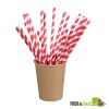 Unwrapped Red Striped Paper Straws - 7.75 in.