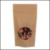 6" X 2-1/2" X 9"  Kraft Window Stand-Up Zipper Pouch, Kraft