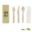 6" Disposable Wooden Cutlery Meal Kit with Napkin